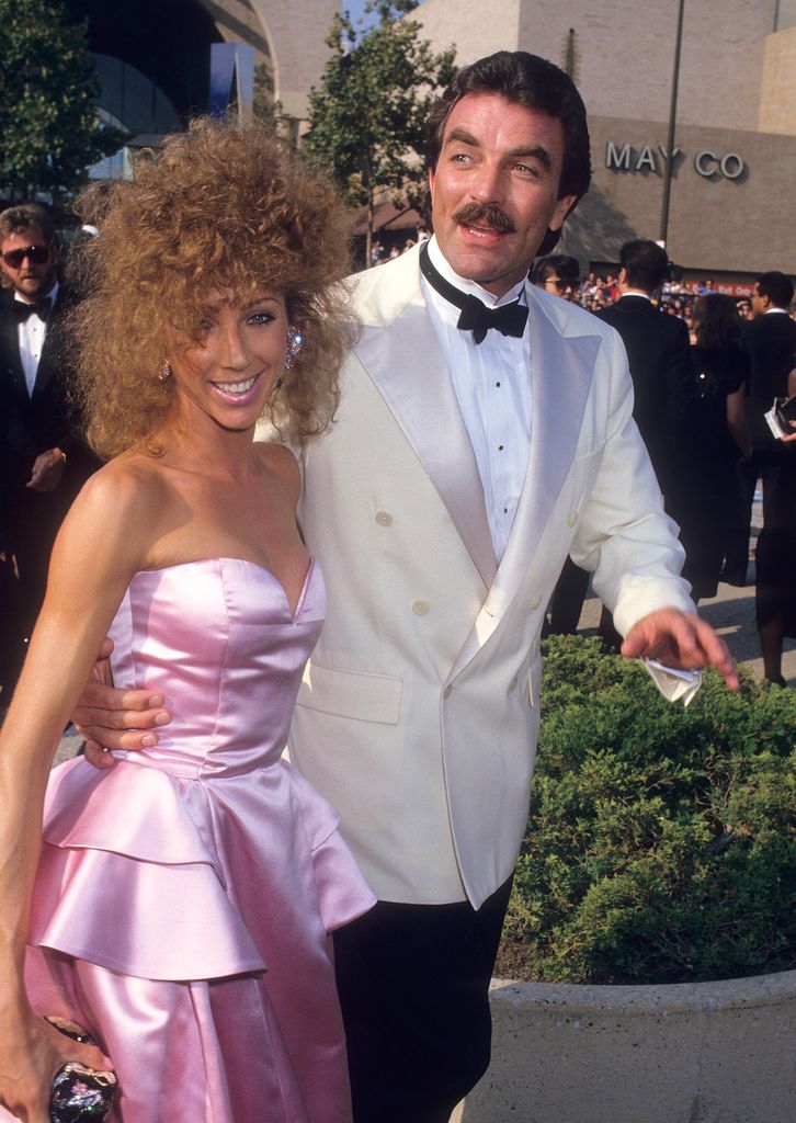 PASADENA, CA - SEPTEMBER 20:   Actor Tom Selleck and wife Jillie Mack attend the 39th Annual Primetime Emmy Awards on September 20, 1987 at the Pasadena Civic Auditorium in Pasadena, California. (Photo by Ron Galella, Ltd./Ron Galella Collection via Getty Images) 