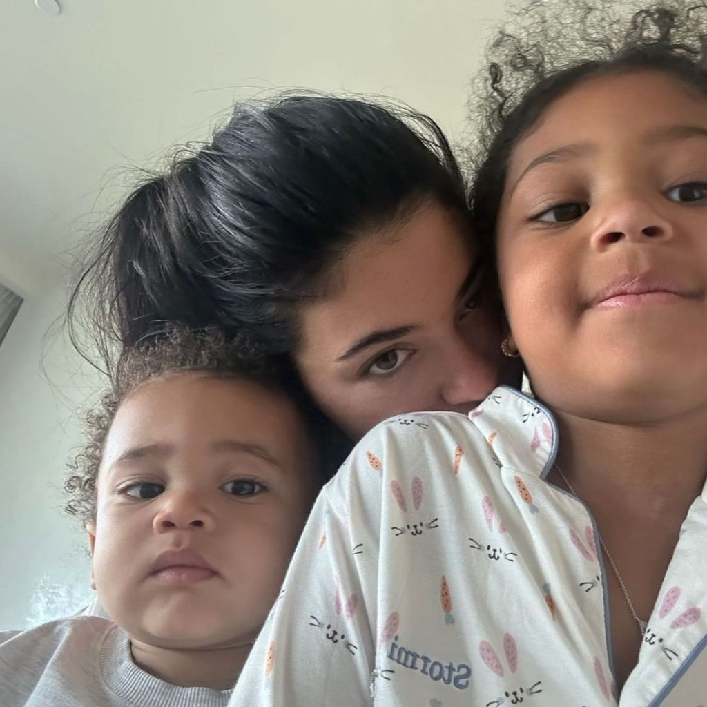 Kylie Jenner with her children Stormi and Aire