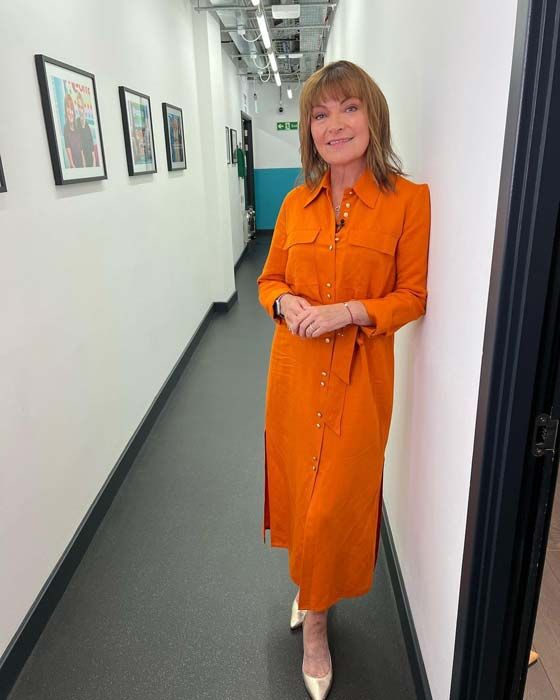 lorraine kelly orange shirt dress