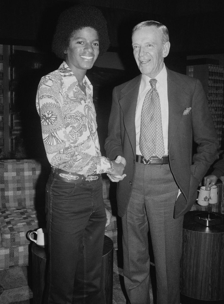 Michael Jackson with Fred Astaire after a taping of The Tonight Show Starring Johnny Carson in 1975