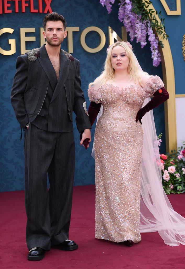 Luke Newton and Nicola Coughlan attend the "Bridgerton" Season 3 Part Two special screening at the Odeon Luxe Leicester Square on June 12, 2024 in London, England