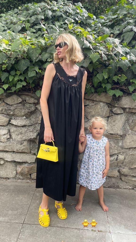 The Helsa founder paired some yellow jelly shoes by Ghiaia Cashmere with a co-ordinating mini Birkin