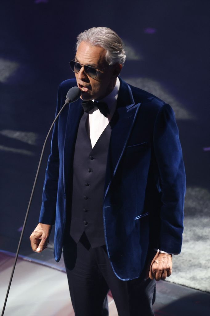 Andrea Bocelli performs during the FIFA World Cup 2026 Official Draw at John F. Kennedy Center for the Performing Arts on December 5, 2025 in Washington, DC.