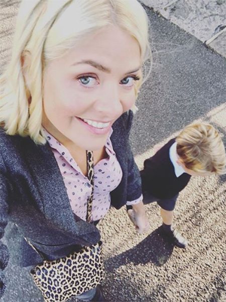holly willoughby and son chester at school