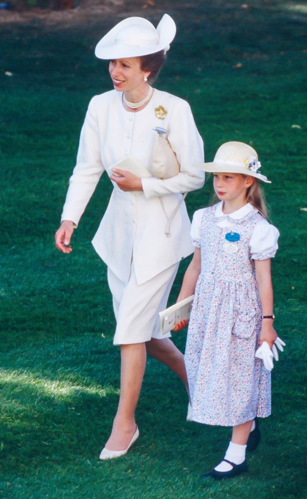 Princess Anne arrives at Royal Ascot with Zara Tindall in 1989