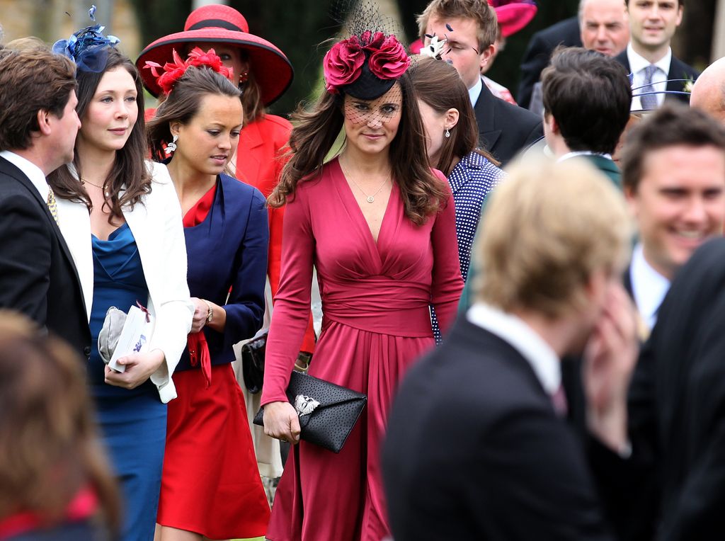 Pippa Middleton in pink wrap dress