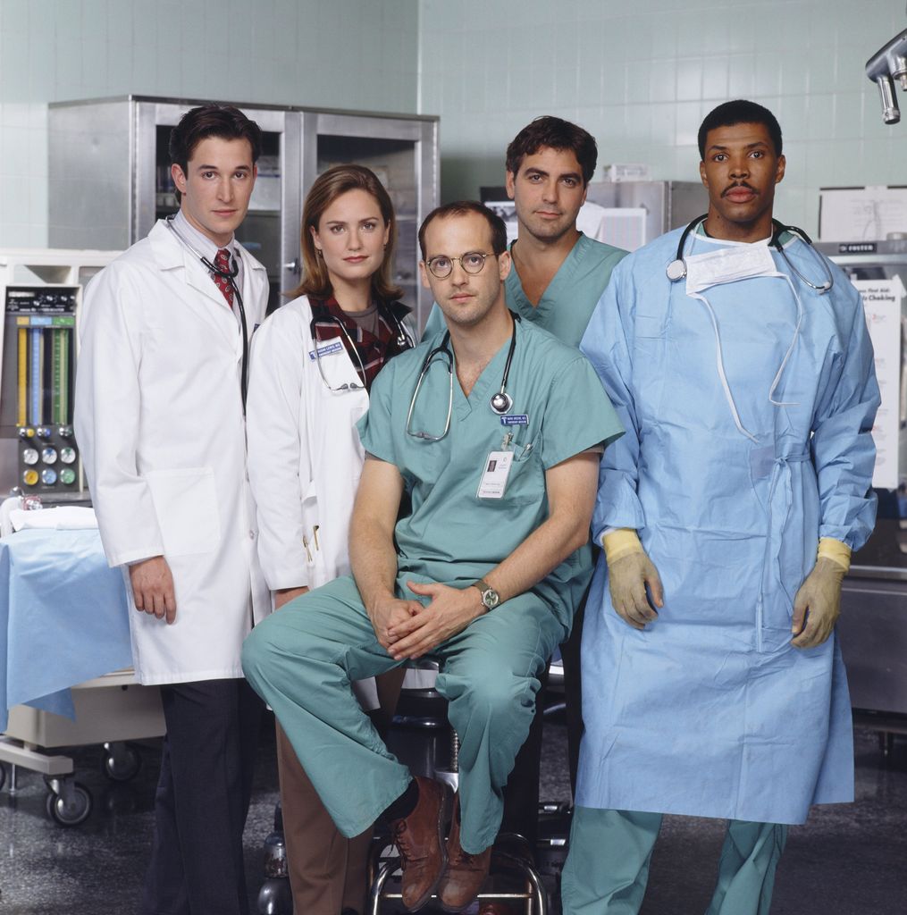 Noah Wyle as Doctor John Carter; Sherry Stringfield as Doctor Susan Lewis; Anthony Edwards as Doctor Mark Greene; George Clooney as Doctor Doug Ross; Eriq La Salle as Doctor Peter Benton on ER in 1994