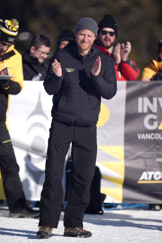 Harry clapping during e Alpine Skiing and Snowboarding Novice Finals