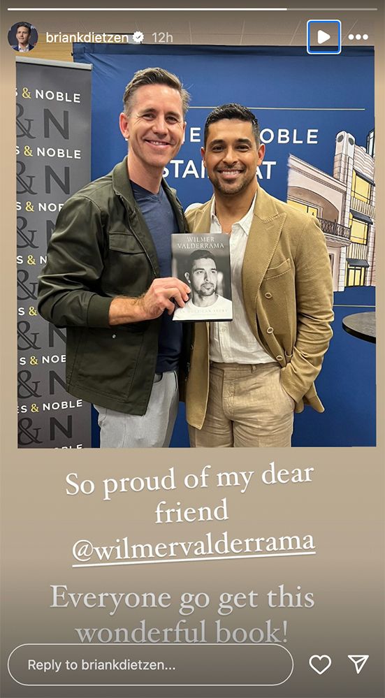 Brian Dietzen supports Wilmer Valderrama following the release of his new book