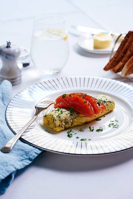 Fine herb omelette with smoked salmon