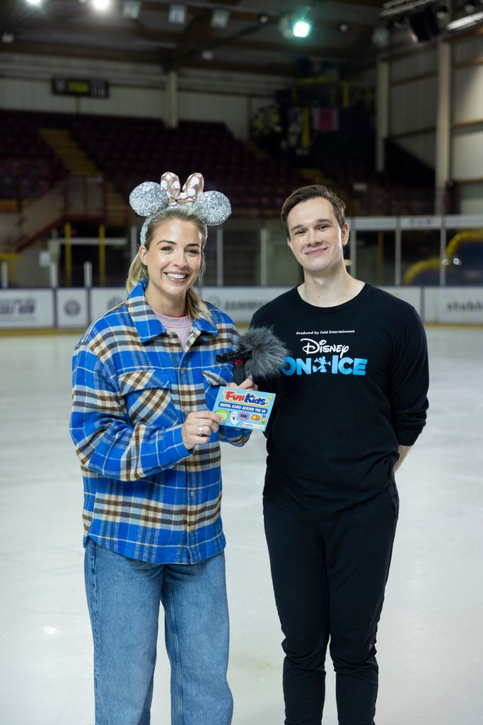 Gemma Atkinson with professional ice skater Sean Isaac-Parry