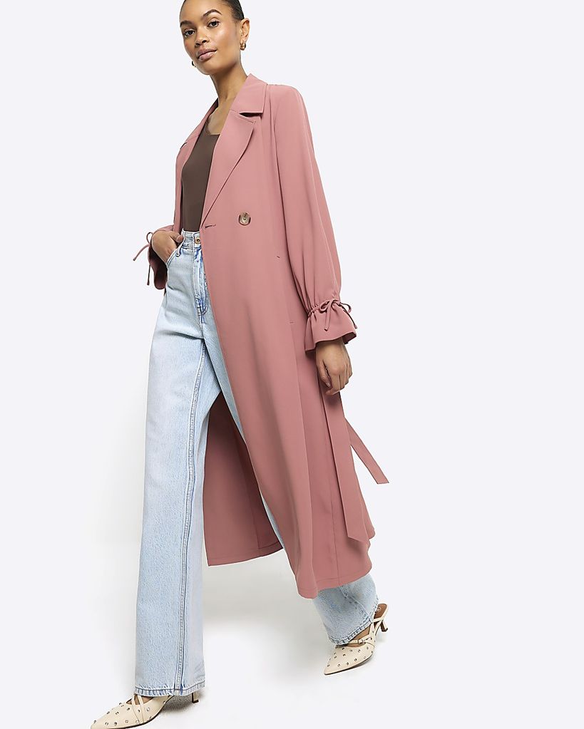 River Island Pink Trench Coat