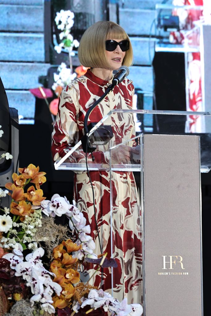 Anna Wintour speaks during the 17th Annual Harlem's Fashion Row Fashion Show & Style Awards on September 03, 2024 in New York City. (Photo by Theo Wargo/Getty Images)