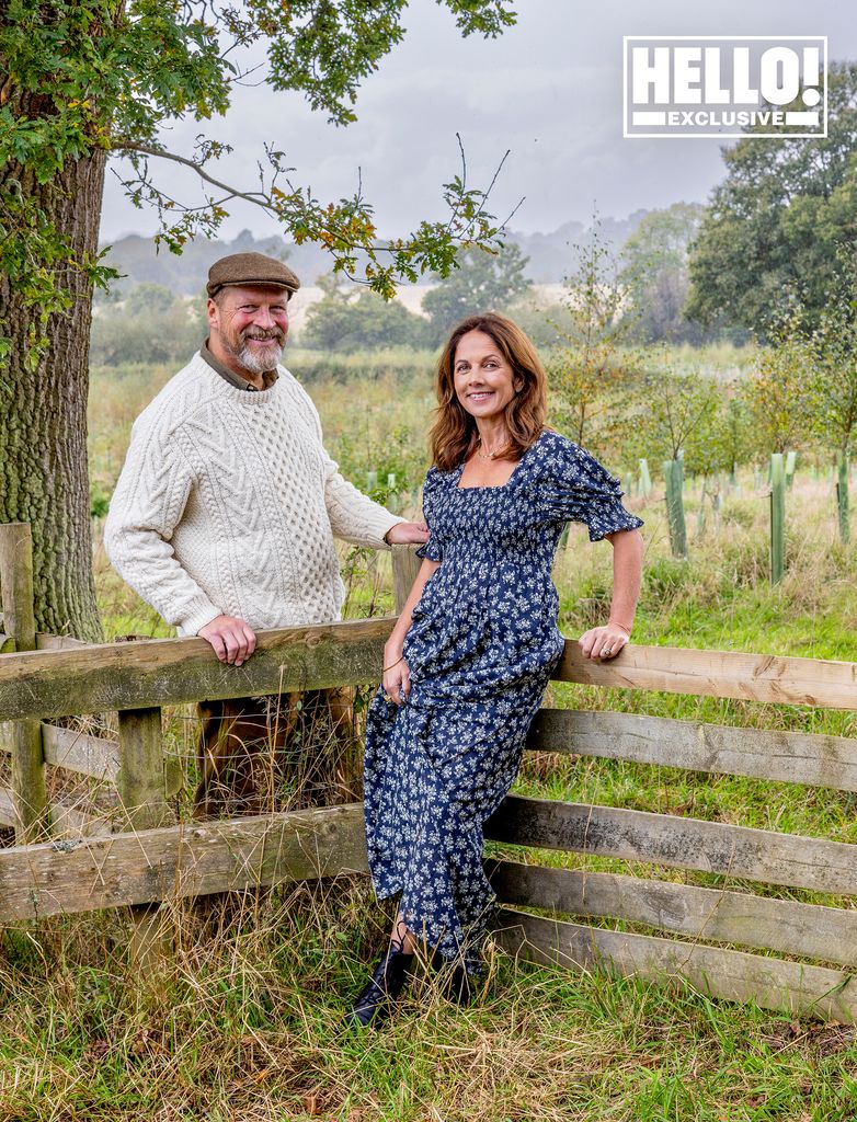 Nicola and James Reed in the grounds of their Wiltshire home 