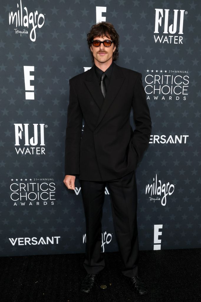 Jacob Elordi attends the 31st Annual Critics Choice Awards at Barker Hangar on January 04, 2026 in Santa Monica, California
