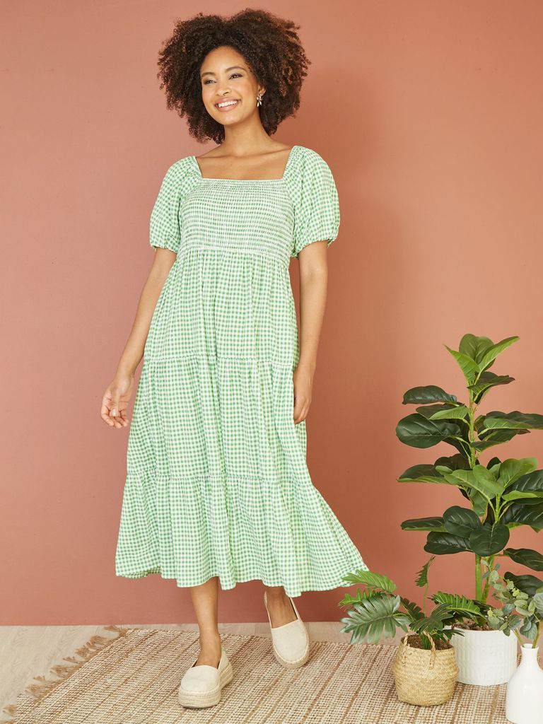 john lewis green gingham dress