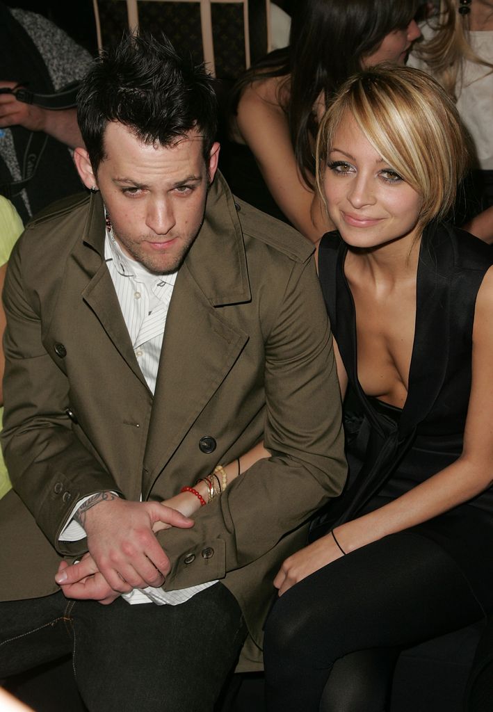 Joel Madden of Good Charlotte and Nicole Richie attend the Zac Posen Fall 2007 fashion show during Mercedes-Benz fashion Week at The Promenade in Bryant Park February 8, 2007 in New York City