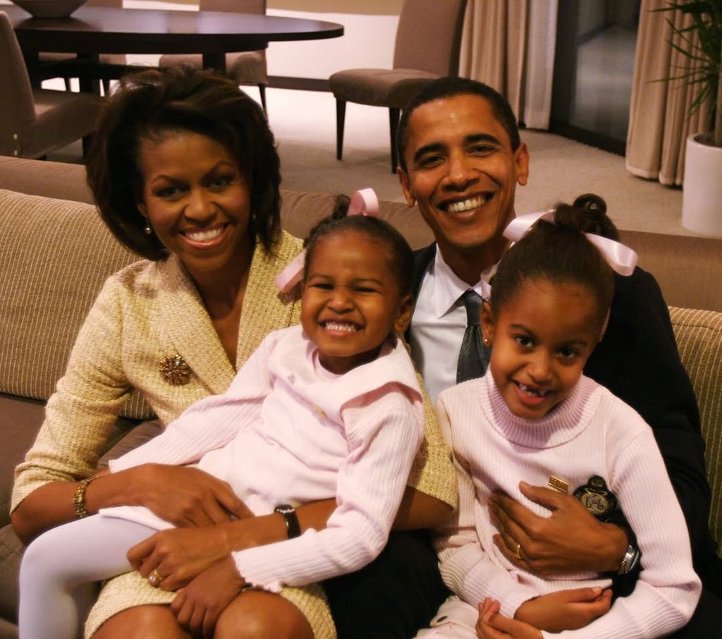 Michelle Barack Sasha Malia Obama