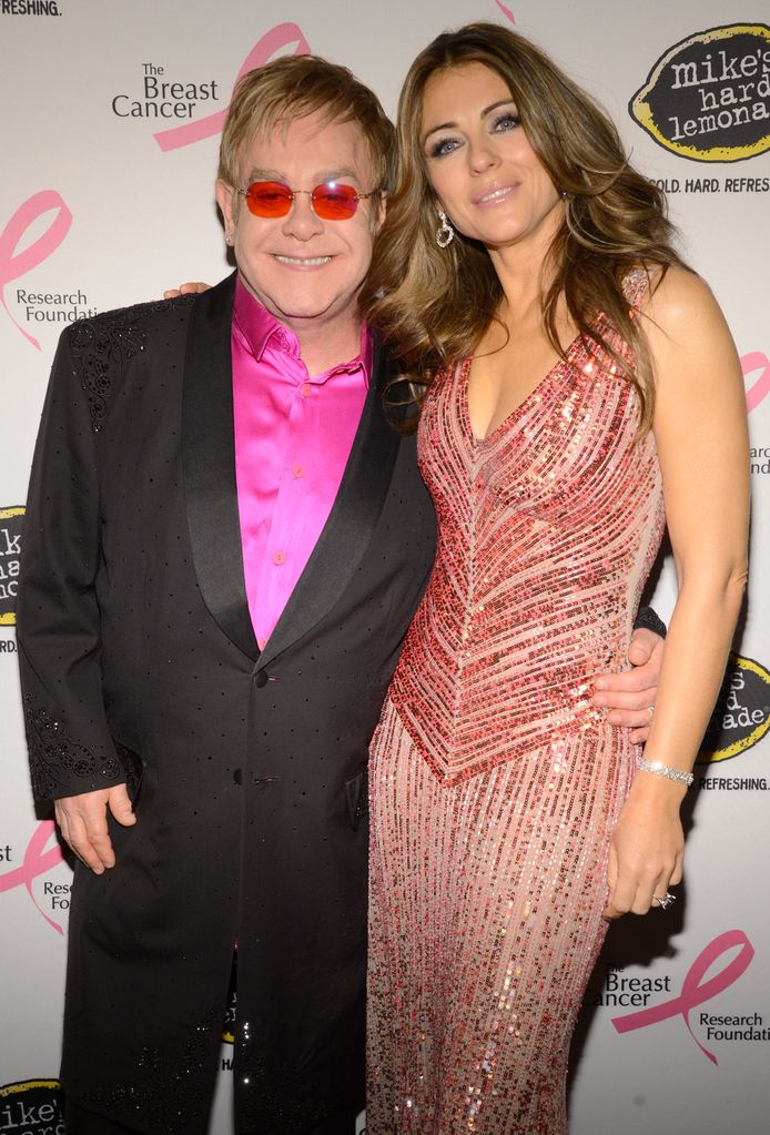 Elton John and Elizabeth Hurley attend the Breast Cancer Foundation's Hot Pink Party 