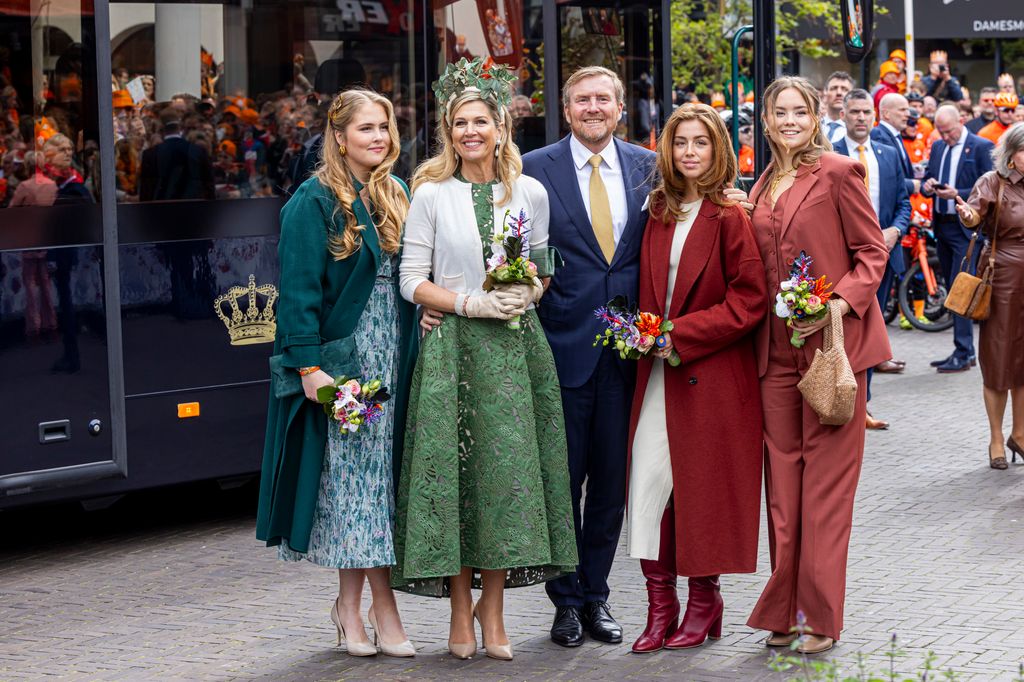 Crown Princess Catharina-Amalia with Queen Maxima, King Willem-Alexander, Princess Alexia and Princess Ariane