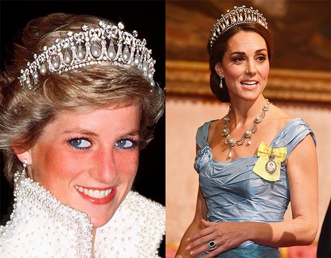 princess diana and kate middleton tiara comparison
