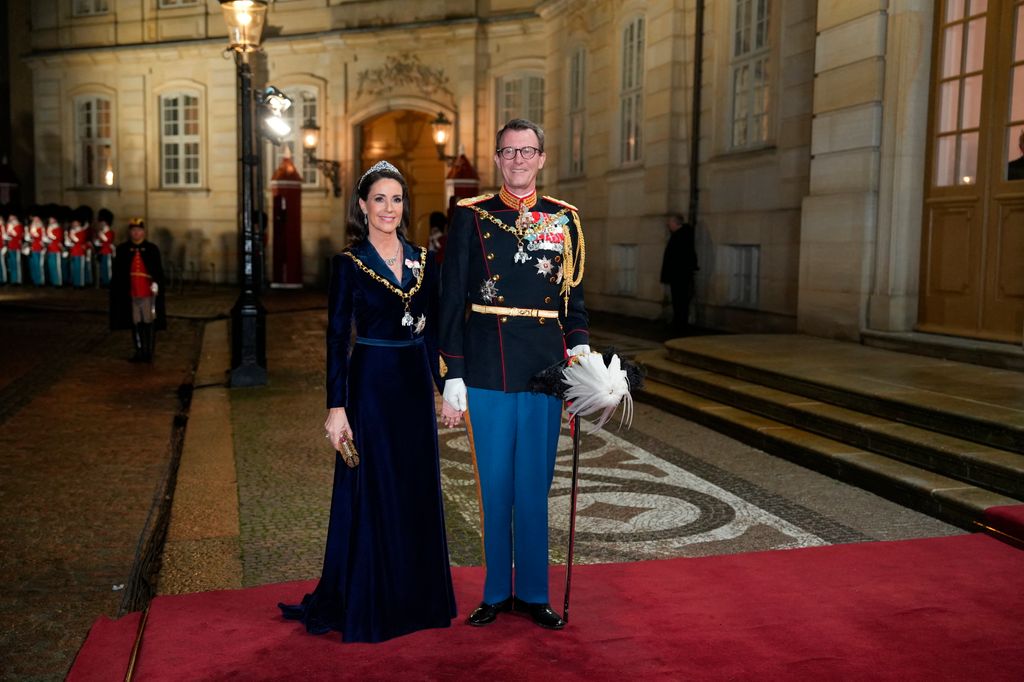 Le prince Joachim et la princesse Marie assistent à la réception et au banquet du Nouvel An au palais Christian VII, palais d'Amalienborg à Copenhague, le 1er janvier 2026.