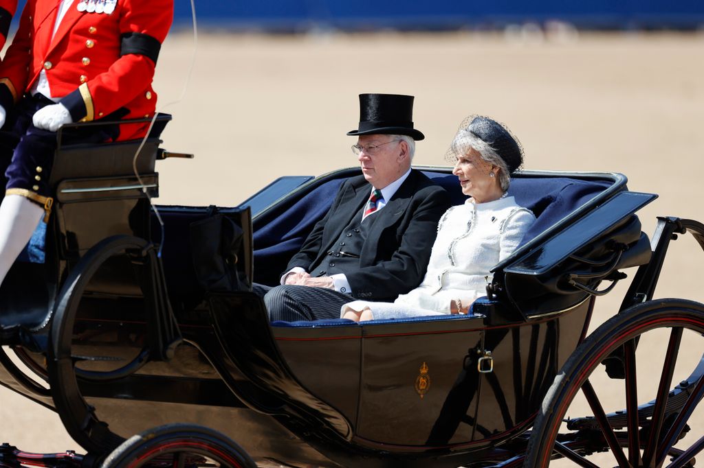 Prince Richard, Duke of Gloucester and Birgitte, Duchess of Gloucester attend Trooping The Colour 2025