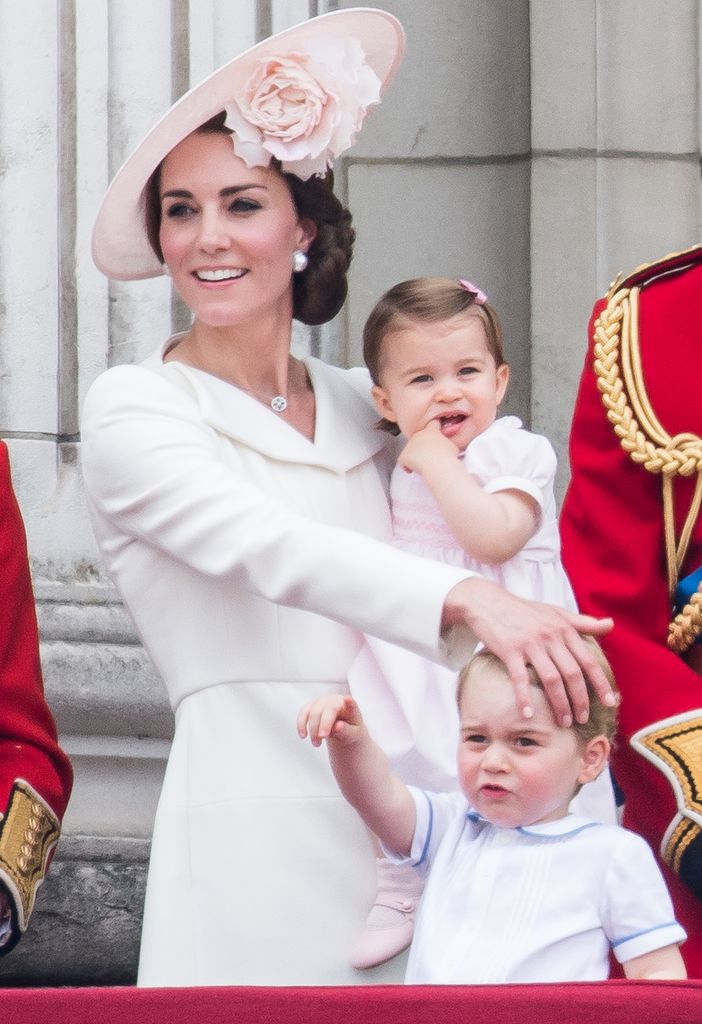 Kate Middleton ruffles George's hair at Trooping the Colour 2016