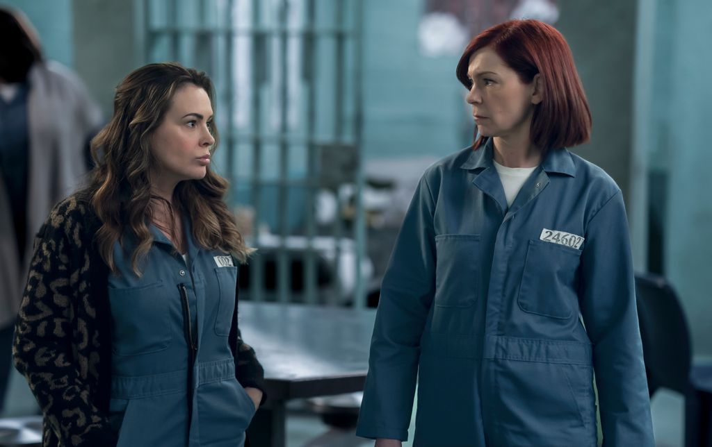 Alyssa Milano as Pupetta Del Ponte and Carrie Preston as Elsbeth Tascioni