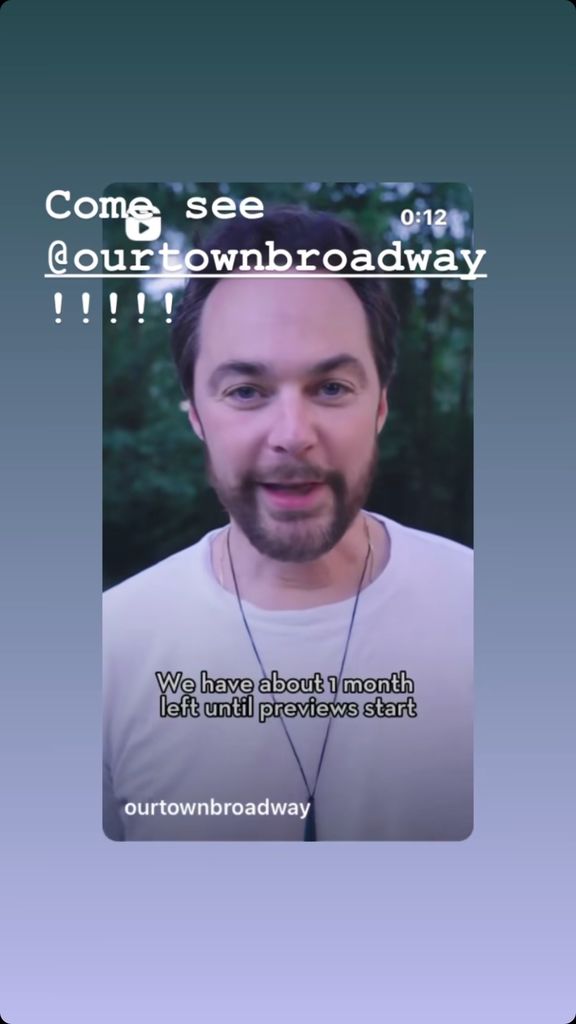 Katie Holmes shares a message asking fans to see Our Town on Broadway, posted on Instagram Stories