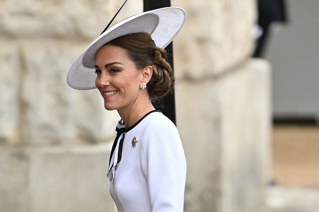  Catherine, Princess of Wales, arrives to Horse Guards Parade for the King's Birthday Parade "Trooping the Colour" in London 