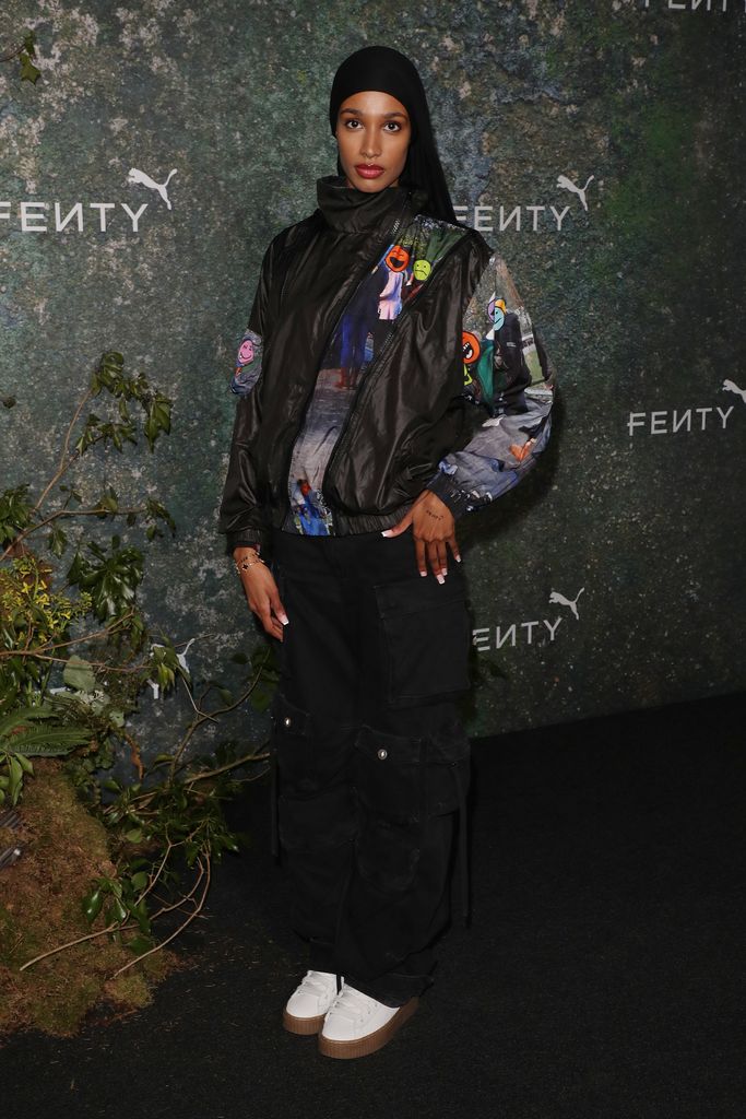 Ikram Abdi Omar attends the FENTY x PUMA Creeper Phatty Earth Tone Launch Party at Tobacco Dock on April 17, 2024 in London, England. (Photo by Neil Mockford/WireImage) (Photo by Neil Mockford/WireImage)