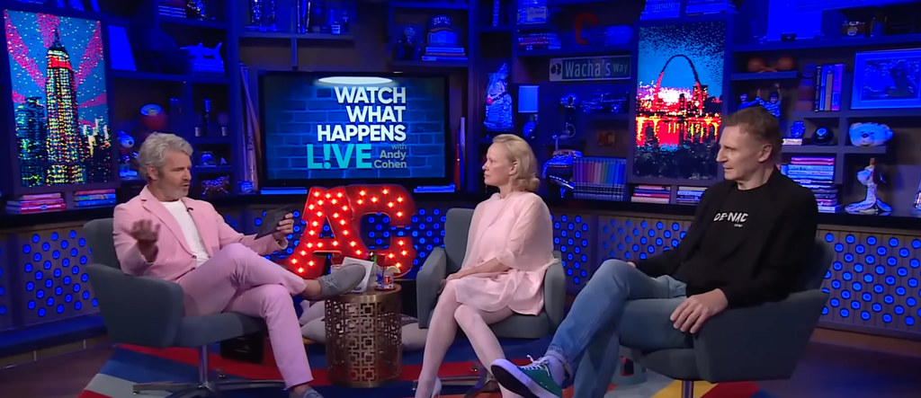 Pamela appeared on the show alongside her co-star and rumoured beau, Liam Neeson