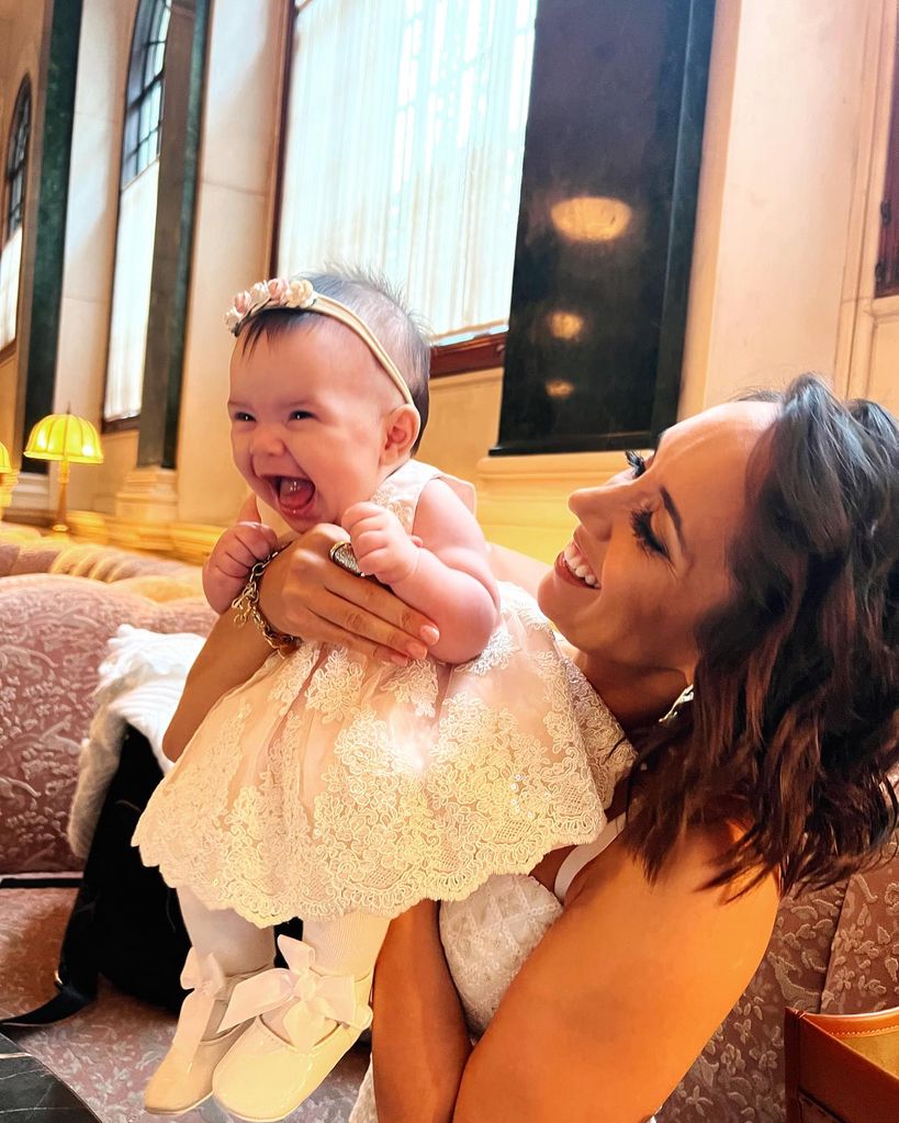 Janette Manrara holding baby Lyra Rose 
