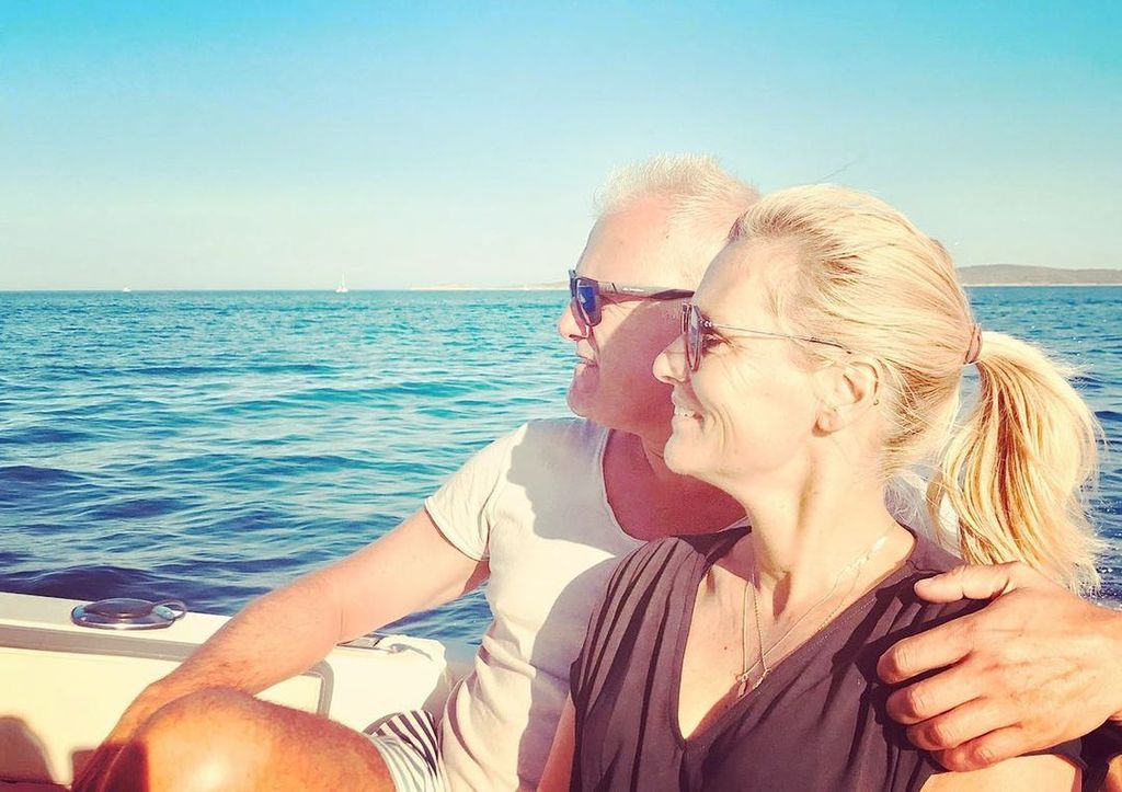 Sarina Wiegman on a boat with her husband Marten Glotzbach