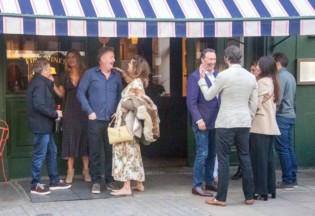 Piers Morgan outside the pub 