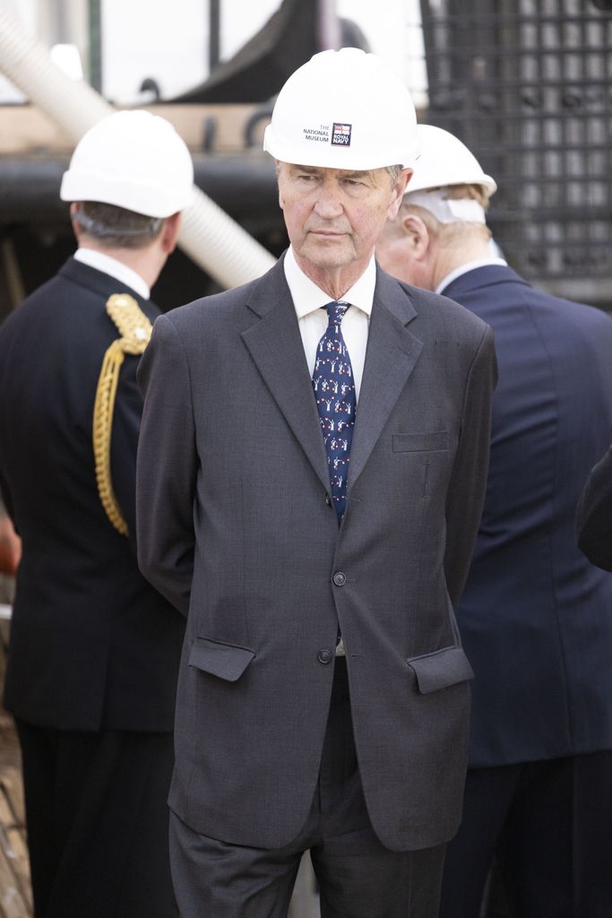 Vice Admiral Sir Tim Laurence in suit and hard hat