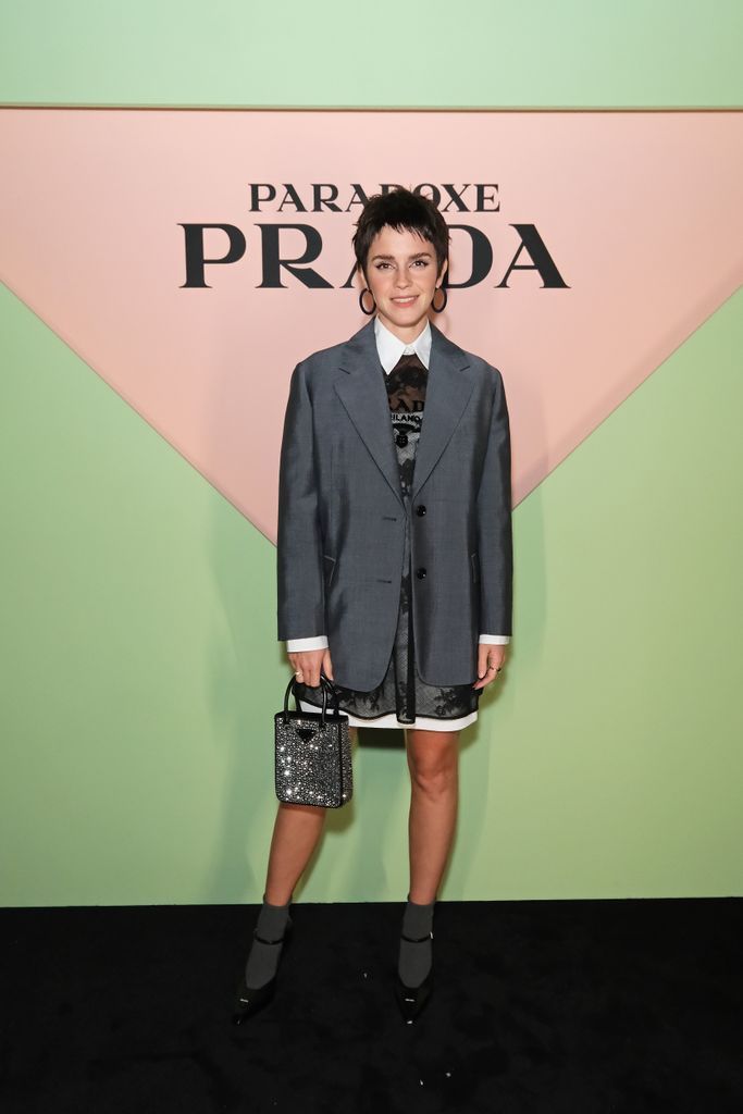 Emma Watson attending the Prada Paradoxe fragrance launch party 