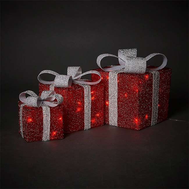 Red present LED lights b and q
