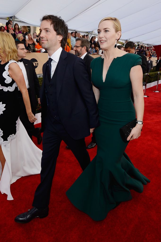 ctress Kate Winslet (R) and Ned Rocknroll attend the 22nd Annual Screen Actors Guild Awards at The Shrine Auditorium on January 30, 2016 in Los Angeles, California.