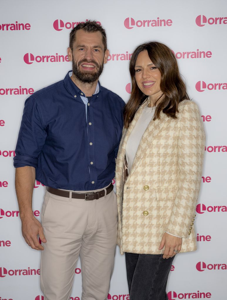 Kelvin Fletcher and Liz Fletcher on set of Lorraine