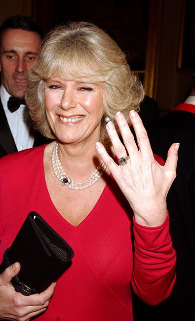 Camilla flashes her enagagement ring