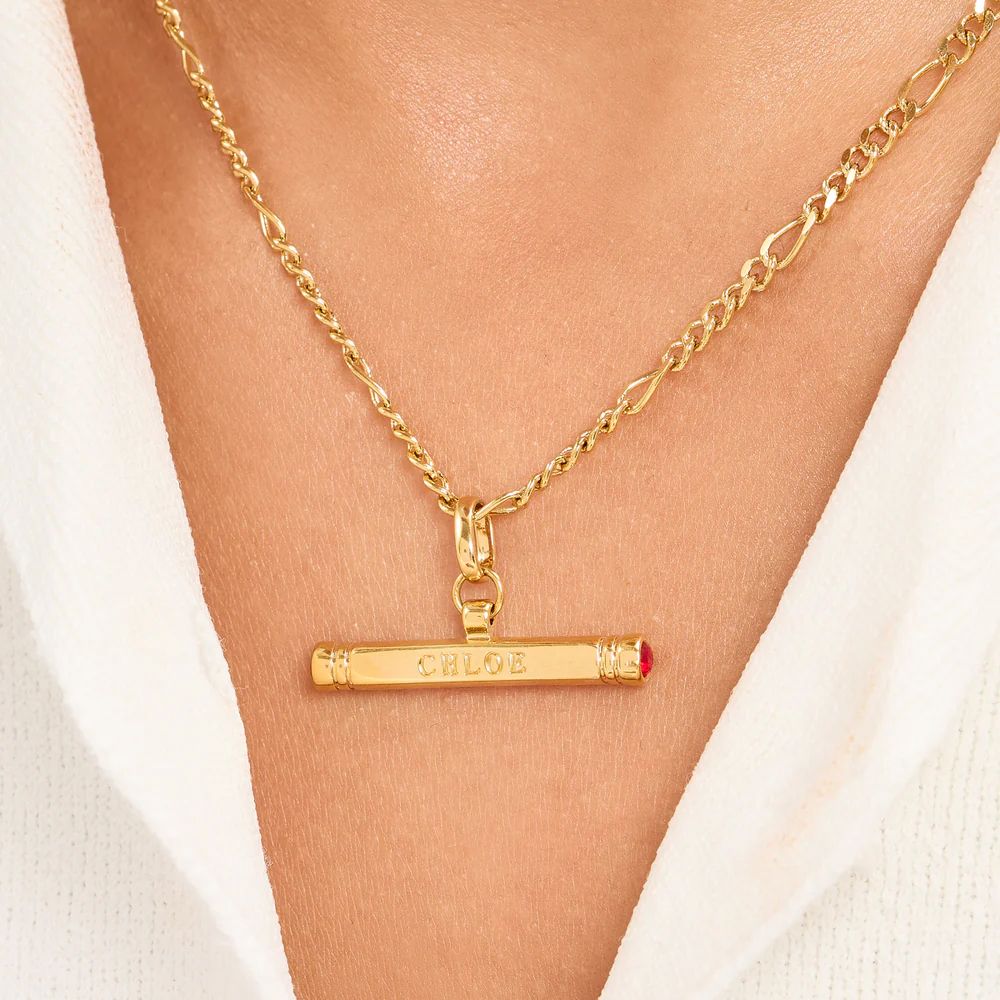 Custom Stamped T-Bar Necklace