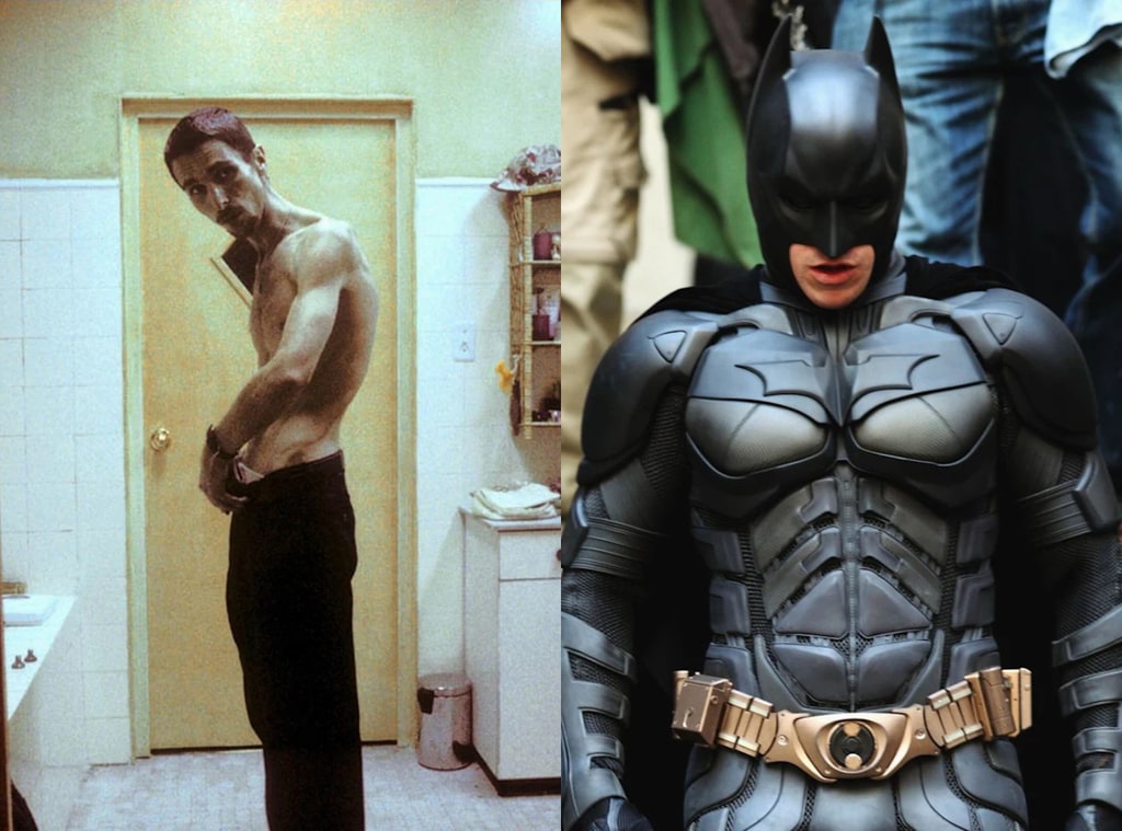 Christian Bale in The Machinist and Batman Begins