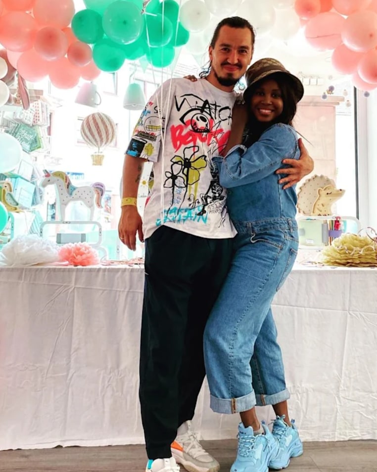 Motsi and her husband on their daughter's birthday