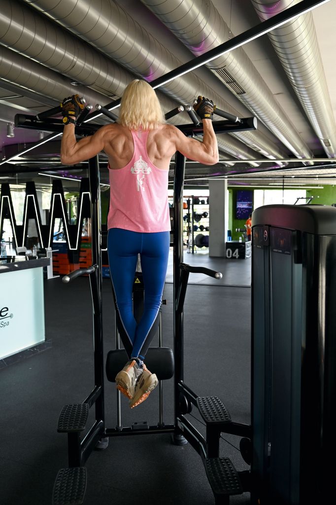 The mother-of-one trains in the gym multiple days per week