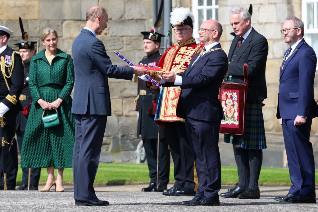 Prince Edward being presented with the Ceremony keys