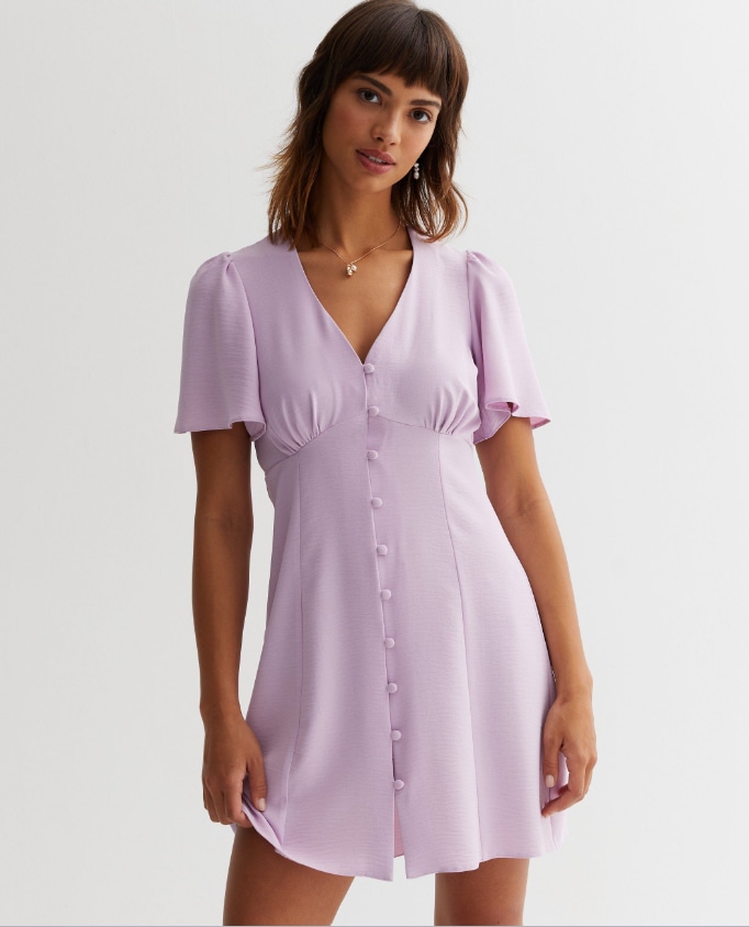new look lilac tea mini dress 