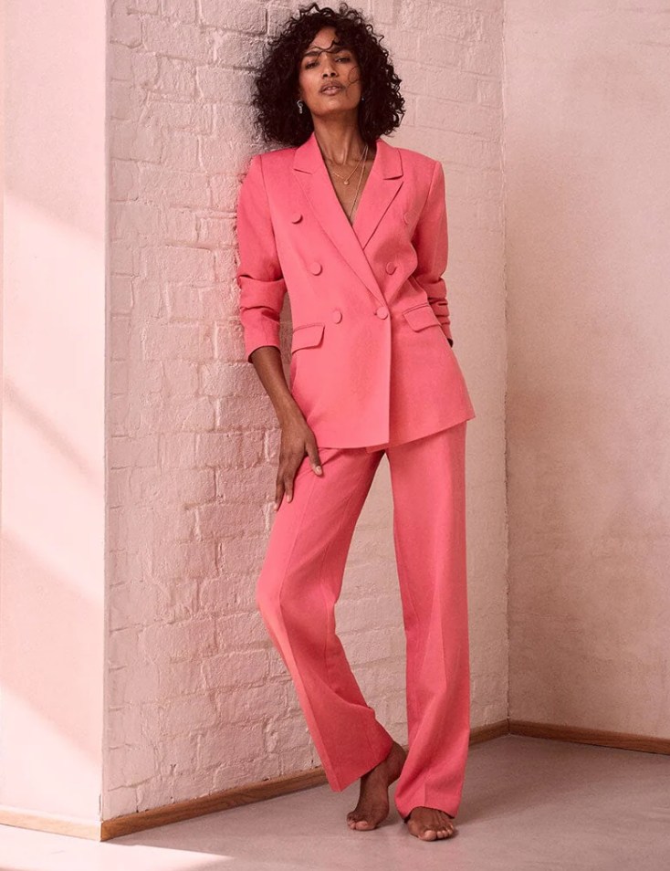 Mint Velvet pink coral suit