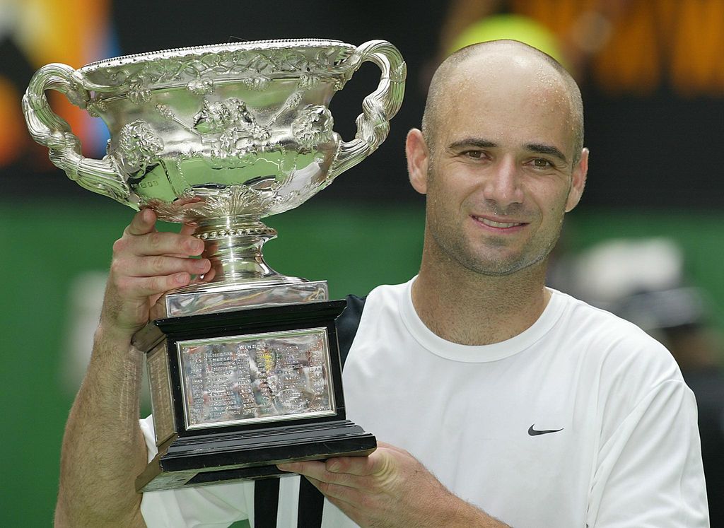 Andre Agassi won the Australian Open tennis tournament in Melbourne, 26 January 2003